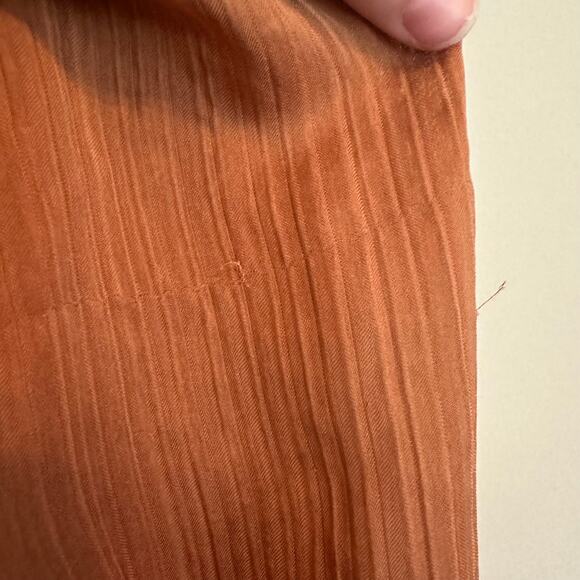 Express Orange Peplum Satin Blouse - Picture 14 of 16